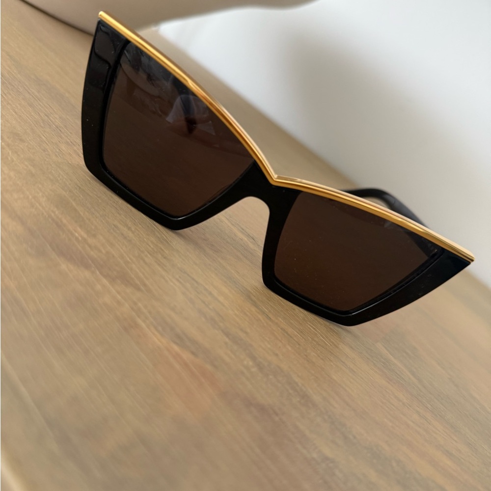 Saint Laurent Black and Gold Sunglasses